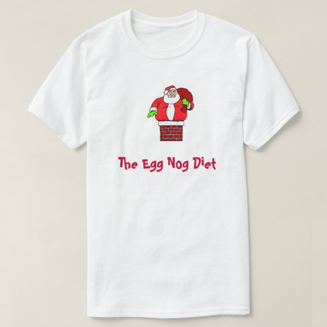 T-shirt Oeuf de Noël amusant Nog régime alimentaire gras P (Design devant)
