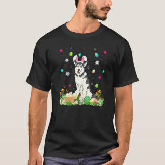 T-shirt Œuf de Pâques Chien Malamute d'Alaska Dimanche de 