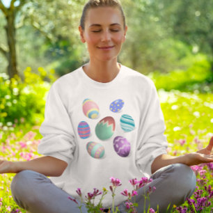 T-shirt Oeuf de Pâques Coloré Décoratif Oeuf de Pâques Cha