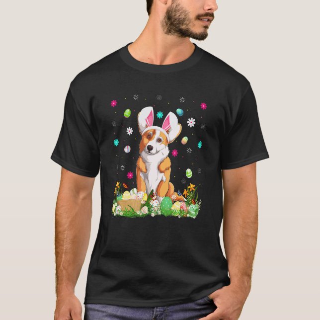 T-shirt Œuf de Pâques Corgi Chien Dimanche de Pâques 1 (Devant)