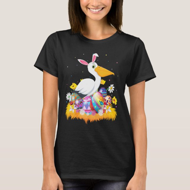 T-shirt Oeuf de Pâques Cute Oiseau de Pélican Dimanche de  (Devant)