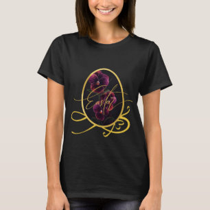 T-shirt Œuf de Pâques doré avec Iris Violet Élégant