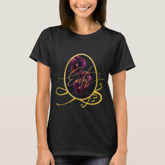 T-shirt Œuf de Pâques doré avec Iris Violet Élégant