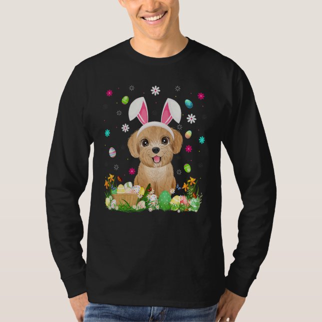 T-shirt Oeuf de Pâques Drôle chien de caniche dimanche de  (Devant)