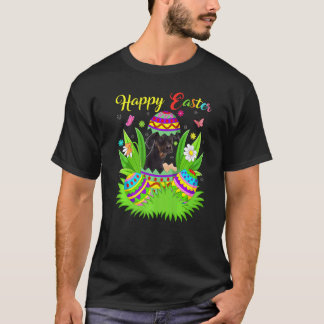 T-shirt Œuf de Pâques floral Doberman Pinscher chien drôl