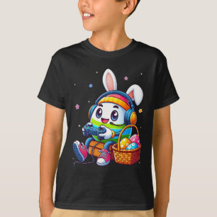 T-shirt Oeuf De Pâques Jouer Jeu Vidéo Pour Garçons De Jeu