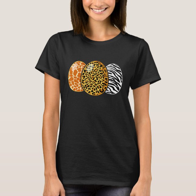 T-shirt Oeuf de Pâques Leopard Zebra Giraffe Imprimer Cost (Devant)