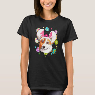 T-shirt Œuf de Pâques Oreille de Lapin Tête de Chien Corg