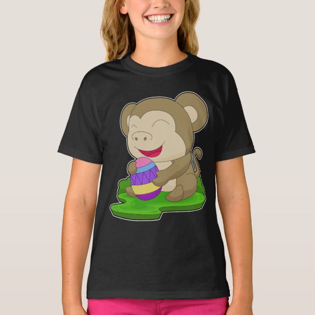 T-shirt OEuf de Pâques singe (Devant)
