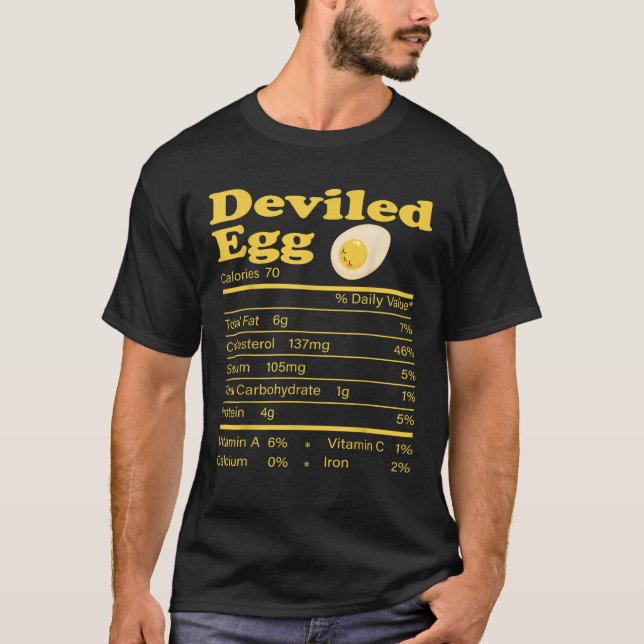 T-shirt Oeuf Deviled Nutrition Facts Drôle Thanksgiving Fo (Devant)
