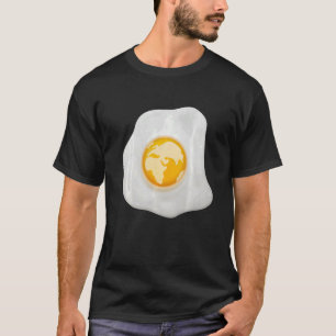 T-shirt Oeuf frit avec le globe terrestre sur le costume j