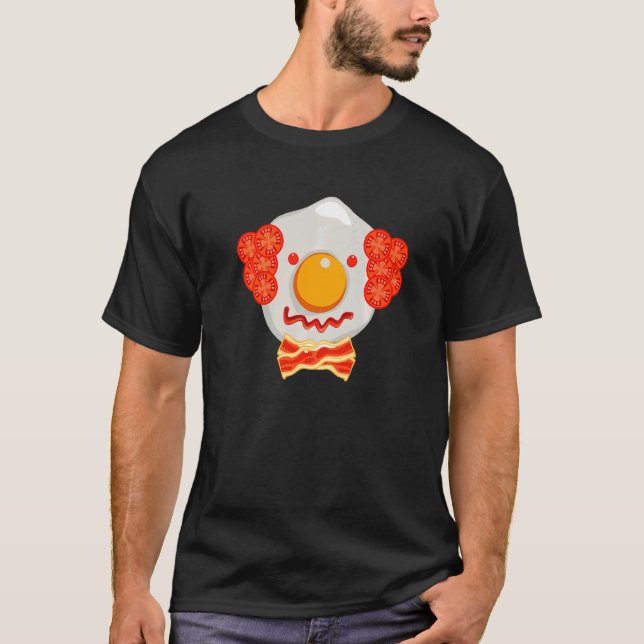 T-shirt Oeuf Frit Clown Avec Bacon Et Tomate (Devant)