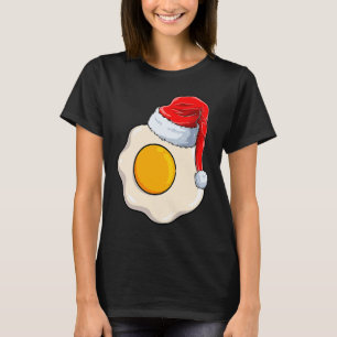 T-shirt Oeuf Frit De Noël Avec Chapeau De Père Noël Pour H