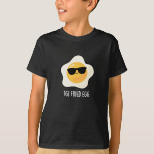 T-shirt Oeuf frit TGI Amusant Nourriture Pun Dark BG