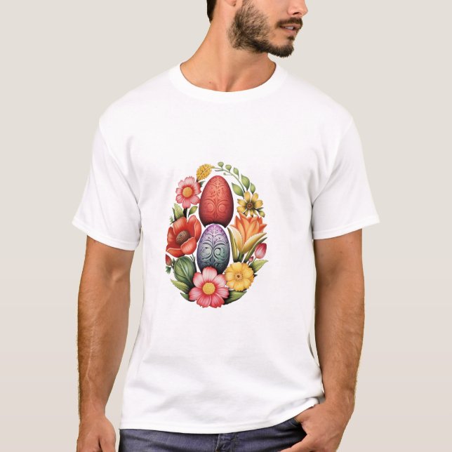 T-shirt Oeuf Jour de Pâques Chasse aux oeufs Flux (Devant)