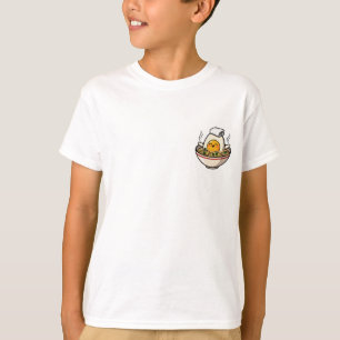 T-shirt Œuf mignon trempant dans un bol de nouilles pour e