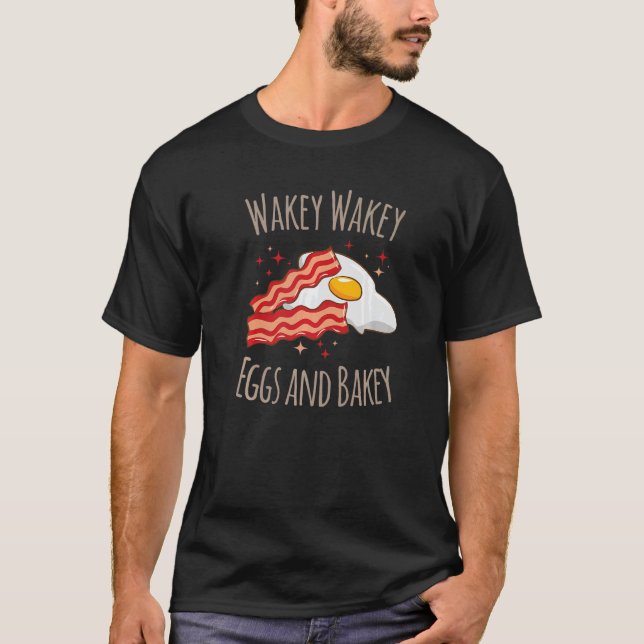 T-shirt Oeufs Bacon Petit-Déjeuner Papa Plaisanter Dire Rh (Devant)