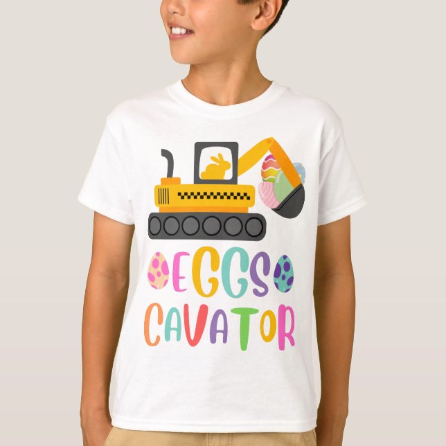 T-shirt Oeufs Cavator Excavateur Chasse aux oeufs de Pâque (Devant)