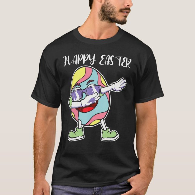 T-shirt Oeufs Dabbing Lapin Lapin Jour de Pâques Garçons F (Devant)