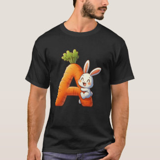 T-shirt Oeufs d'alphabet de Pâques ABCs Carotte Lettre A p