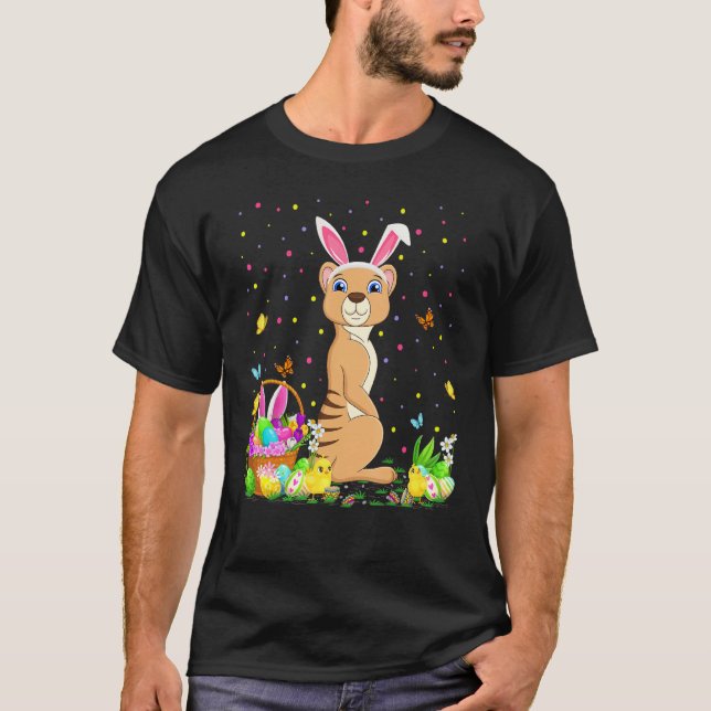 T-shirt Oeufs de lapin de Pâques Chasse de mangouste de Pâ (Devant)