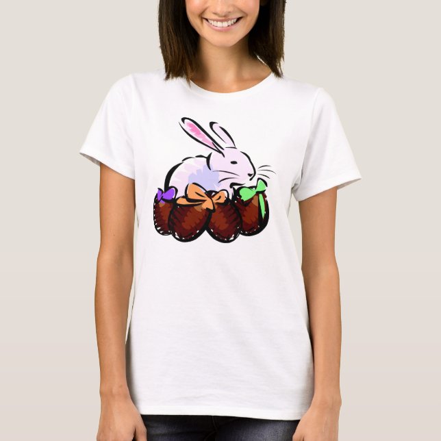 T-shirt oeufs de lapin et de chocolat (Devant)