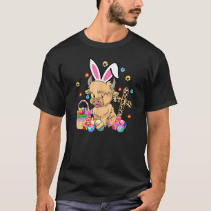 T-shirt Oeufs de Pâques à Imprimé de Vache Écossaise des H