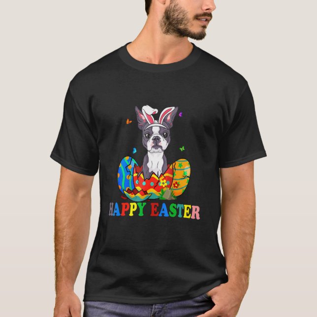 T-shirt OEufs de Pâques Chien de taureau Français Chien de (Devant)