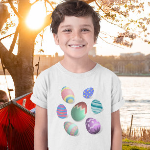 T-shirt Oeufs de Pâques colorés Chasse aux oeufs de Pâques