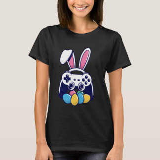 T-shirt Œufs de Pâques de lapin de joueur de manette
