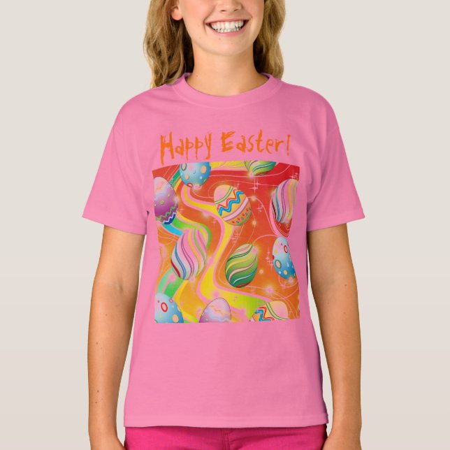 T-shirt Oeufs de Pâques Design ornemental (Devant)