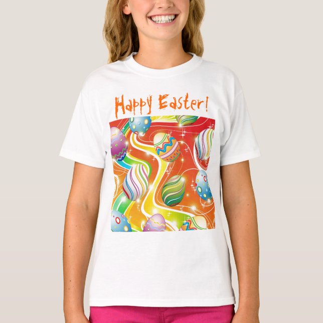 T-shirt Oeufs de Pâques Design ornemental (Devant)