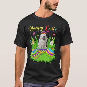 T-shirt Oeufs de Pâques Floral Amant Drôle Chien des Pyrén