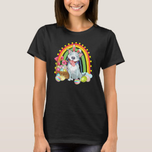 T-shirt Œufs de Pâques heureux Lapin Pitbull Costume de Ch