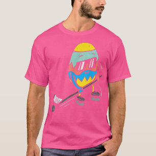 T-shirt Oeufs de Pâques Jouer Ice Hockey Cute Sports Homme