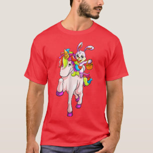 T-shirt Oeufs de Pâques Jour de Pâques Lapin équitation Un