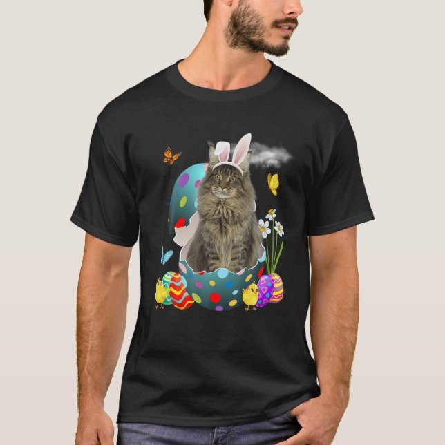 T-shirt OEufs de Pâques Maine Lapin Lapin Cadeaux Chat Pap (Devant)