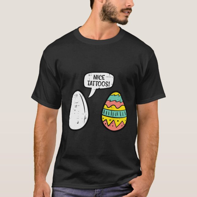 T-shirt OEufs de Pâques Nice Tatouages Drôle Chasse Hommes (Devant)