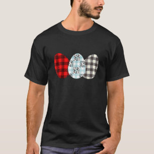 T-shirt Oeufs de Pâques plaid buffle et léopard Joyeux Pâq