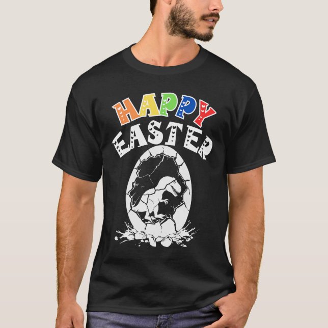 T-shirt Oeufs de Pâques T Rex Dino Garçons (Devant)