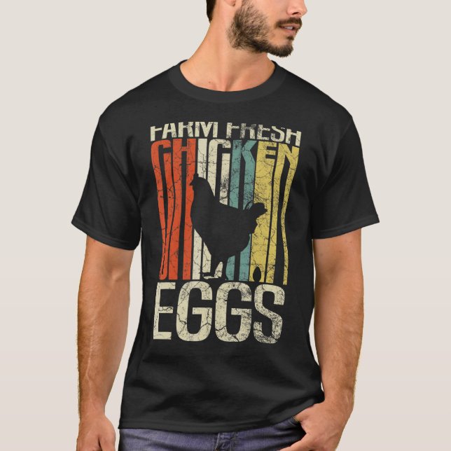 T-shirt Œufs de poule frais de paysans grunge rétro (Devant)