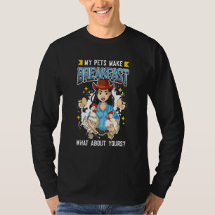 T-shirt Oeufs De Poulet Mes Animaux Faire Petit Déjeuner P
