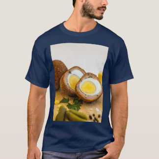 T-shirt Oeufs écossais sur plateau en bois