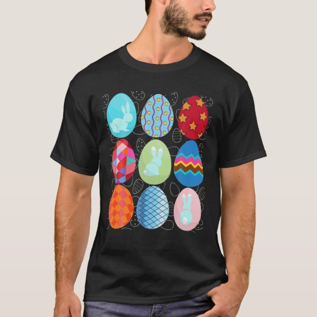 T-shirt Oeufs Et Lapins Mets Pâques (Devant)
