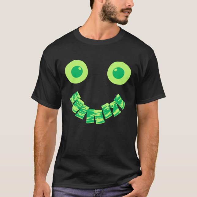 T-shirt Oeufs Jambon et Bacon Vert visage Brunch Jour de l (Devant)