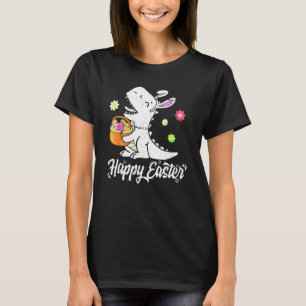 T-shirt Oeufs Panier Lapin Rex Dinosaur Joyeux Jour de Pâq