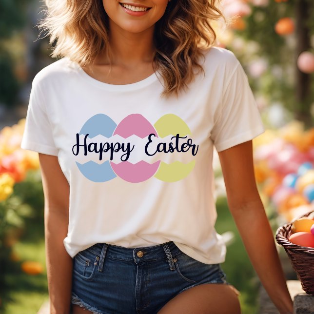 T-shirt Oeufs Pastel colorés Joyeux Pâques (Colorful Pastel Eggs Happy Easter T-Shirt)
