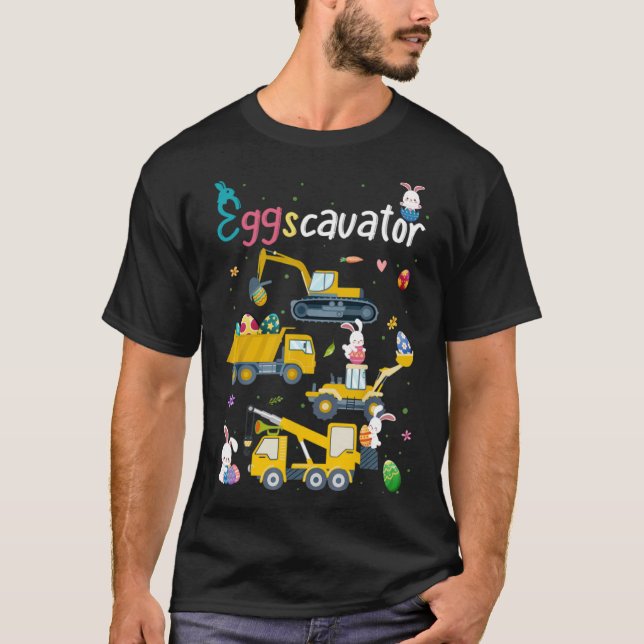 T-shirt OEufsCavator Joyeux Pâques amusant Excavateur Chas (Devant)