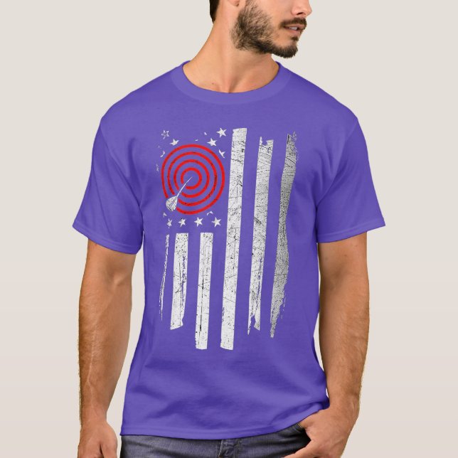 T-shirt OEuvre Abstraite des fléchettes du drapeau américa (Devant)