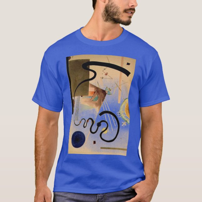 T-shirt Oeuvre Abstraite Kandinsky Bleu royal profond (Devant)